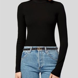 Gucci.Double G Logo Skinny Belt